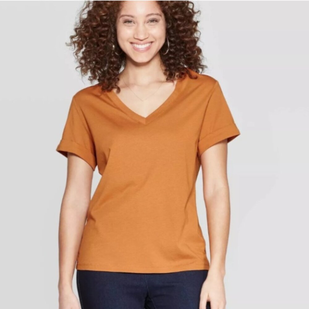 Women's Short‎ Sleeve V-Neck T-Shirt - A New Day XXL